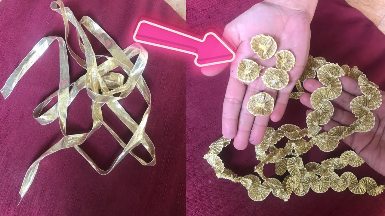 Gota Flower Making At home||gotta lace and flower making tutorial