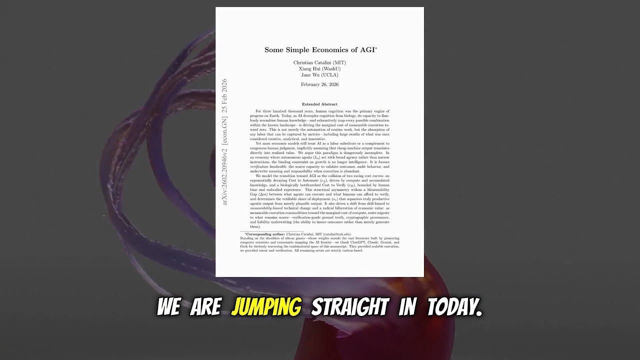 Some Simple Economics of AGI (Feb 2026)