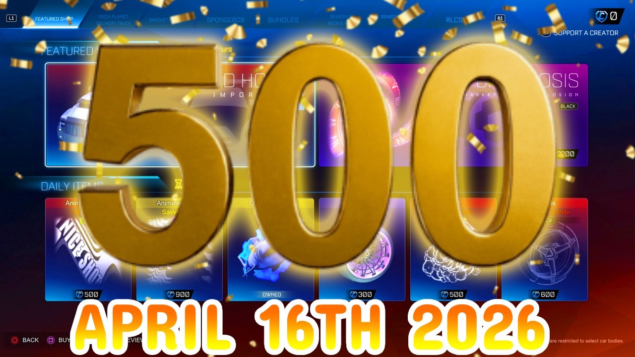 Rocket League ITEM SHOP Daily #500 (16th April 2026)