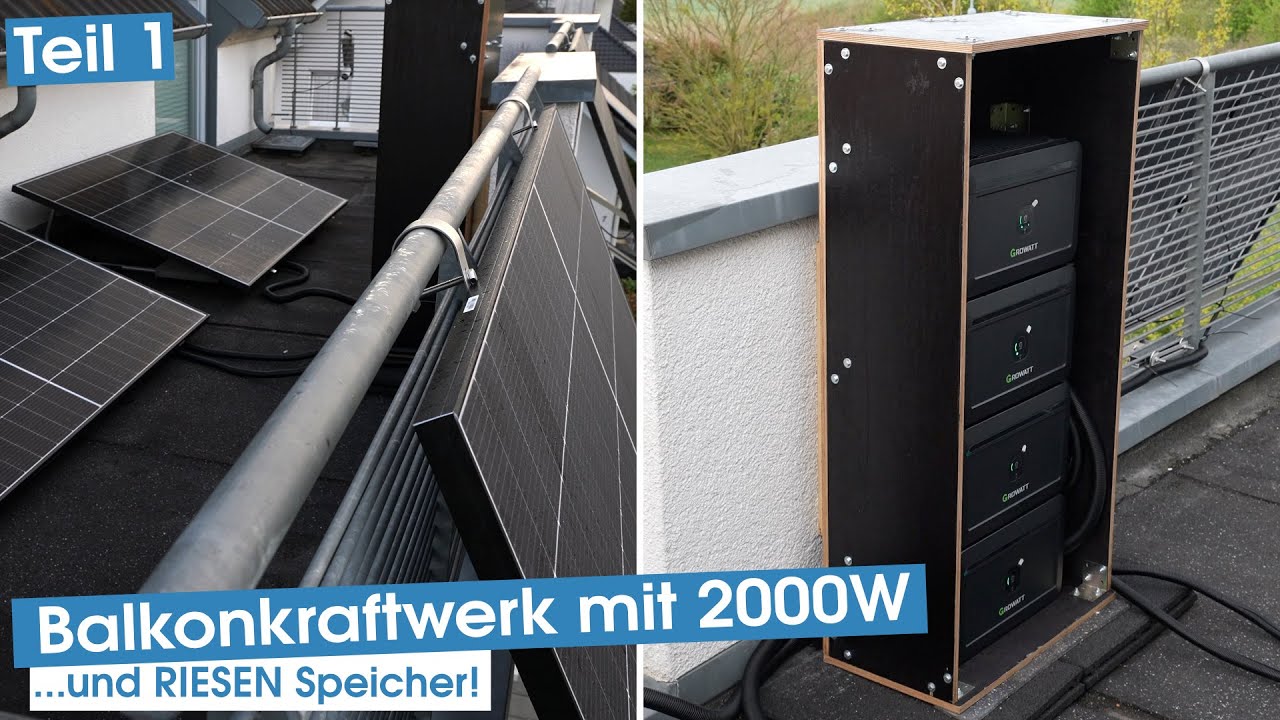 Solakon Balkonkraftwerk im Test – 2000W Panels, Growatt Noah 2000 (8 kWh) Speicher & Sonnenpower!