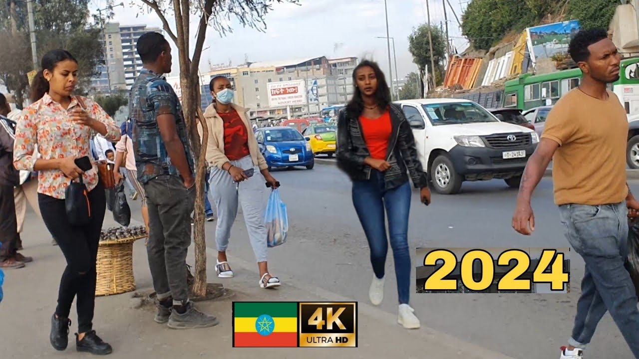 Beautiful Girls on street of Addis Ababa,  Ethiopia , 🇪🇹 Addis Ababa walking Tour 2024