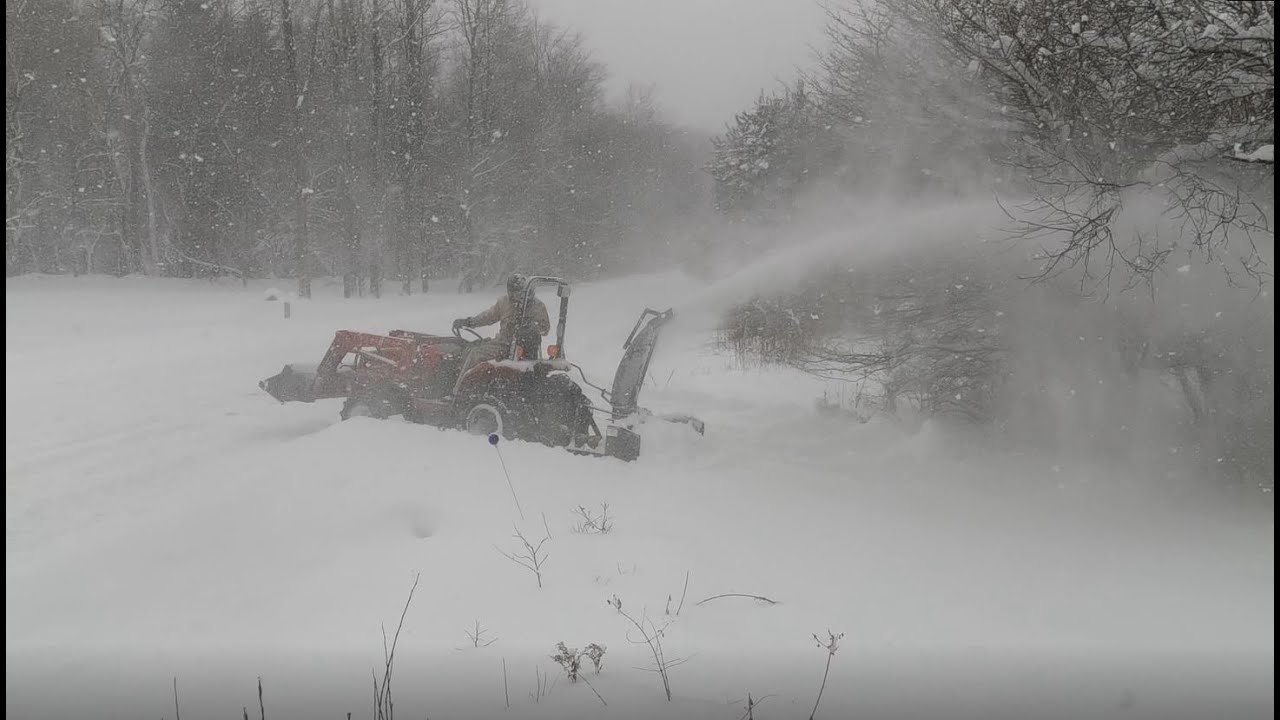 Lake Effect Snow: Massey Ferguson 1428v and AgroTrend 60