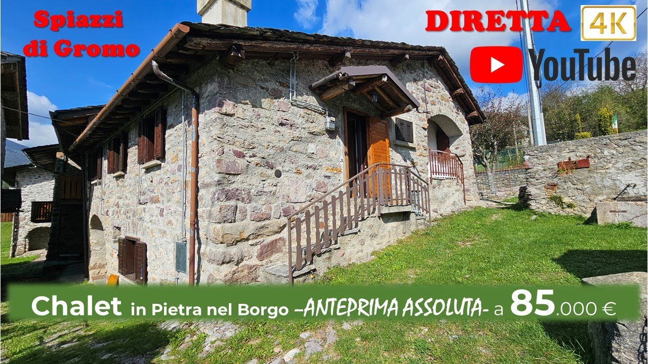NON PIÙ DISPONIBILE: ALTA VALLE SERIANA - SPIAZZI DI GROMO (BG), chalet in pietra nel borgo