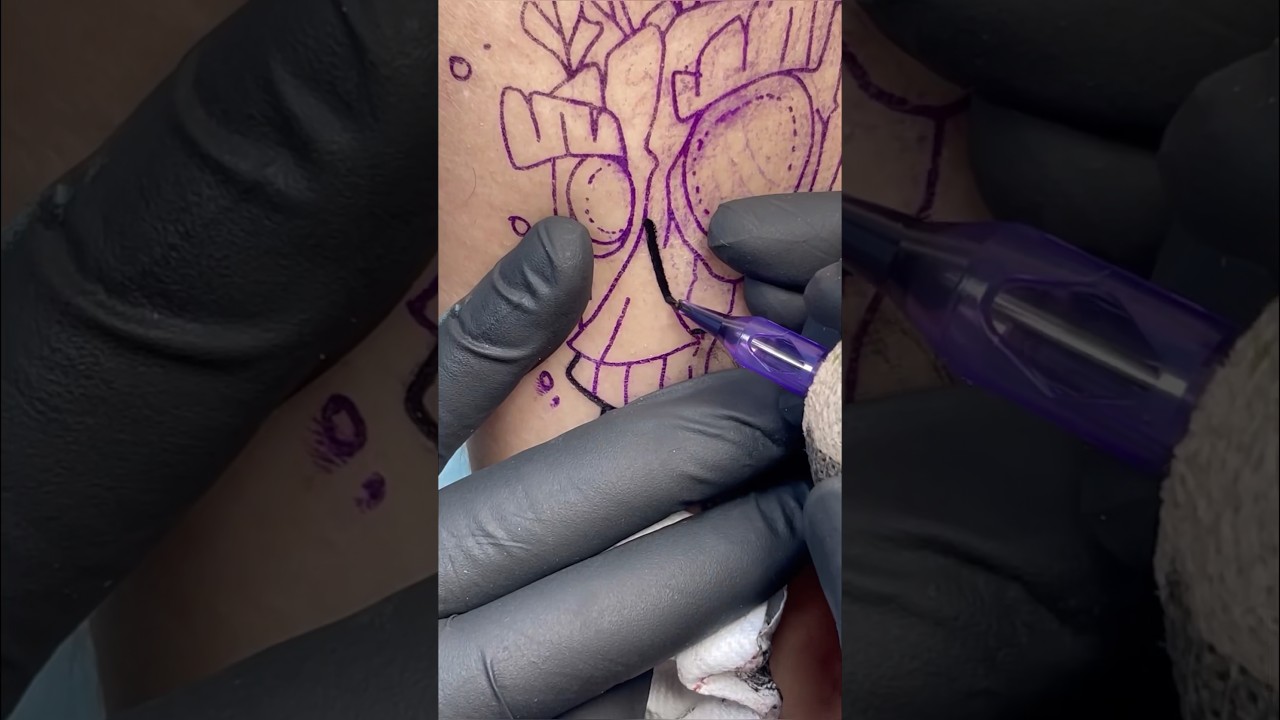 Whole tattooing process in 1 minute