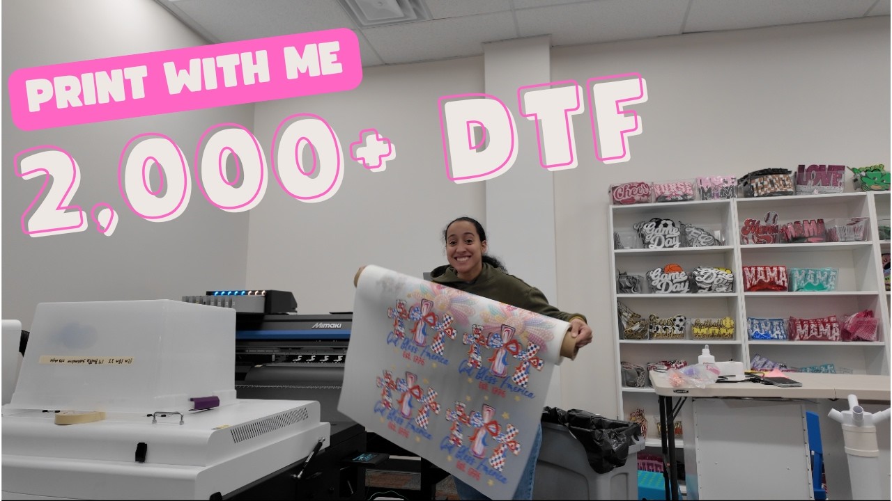2,000 DTF Transfer Orders in 1 Day! Let's get them done! Sunday DTF Printing Vlog
