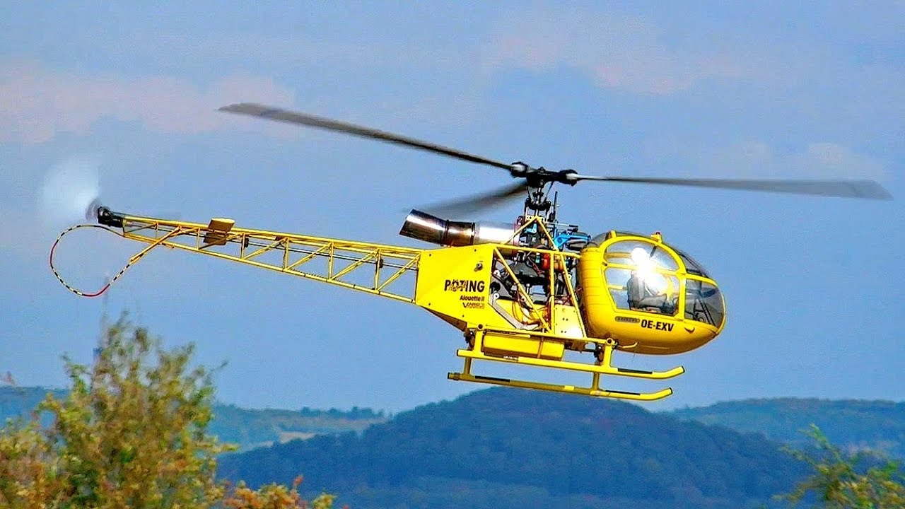 AMAZING BIG RC LAMA SA315B  SCALE MODEL TURBINE HELICOPTER FLIGHT DEMONSTRATION