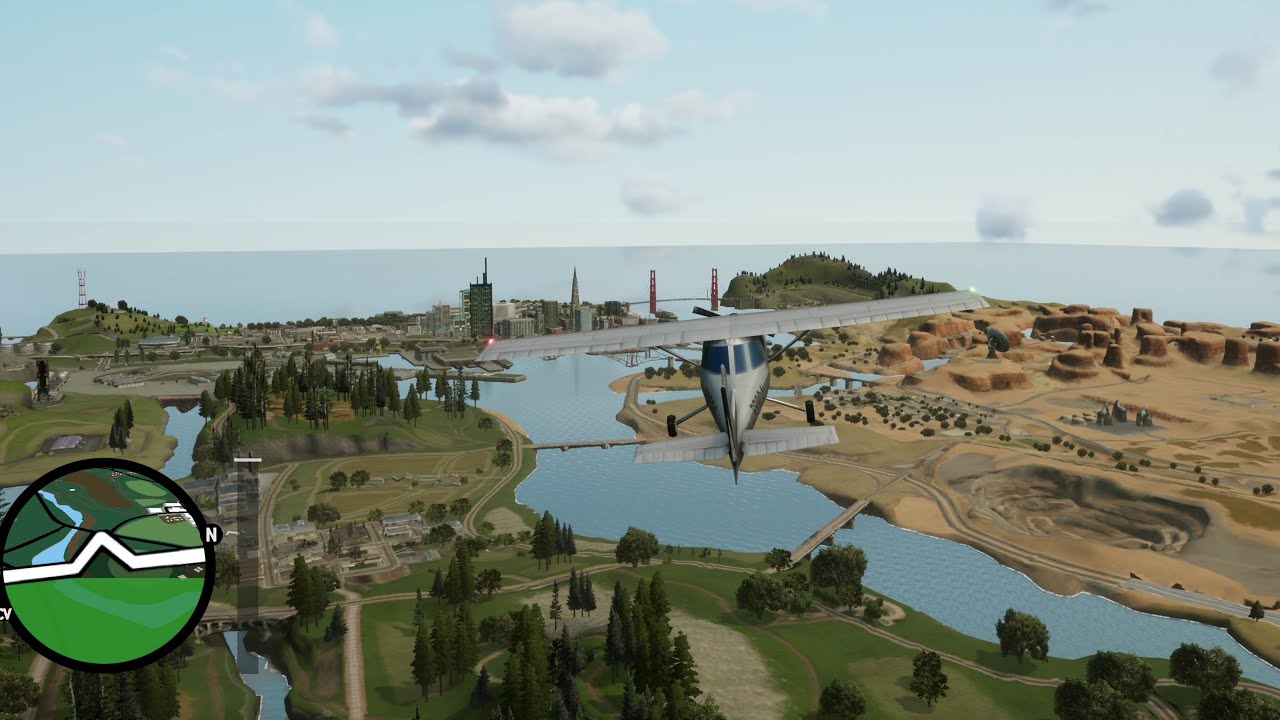 GTA San Andreas The Definitive Edition - Flying Over The Map