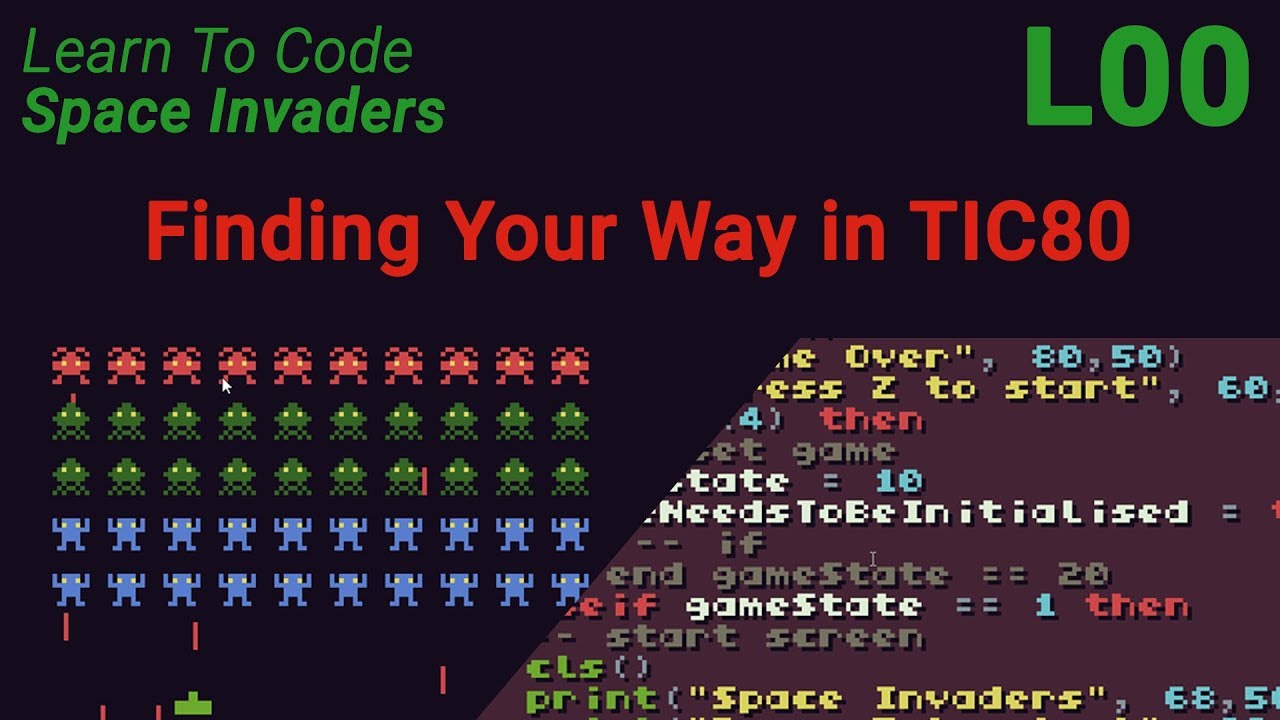 Space Invaders Урок 0 &mdash; Как найти свой путь в TIC80
