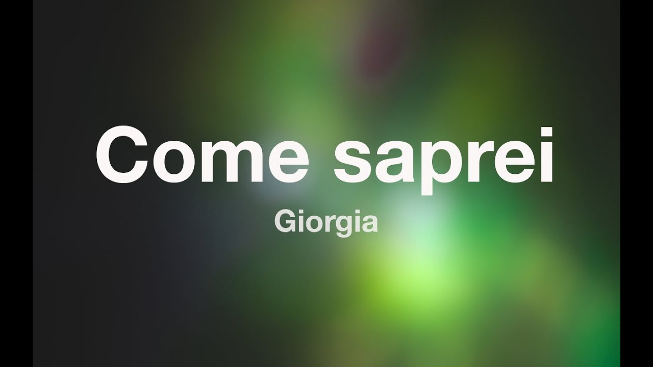 Giorgia - COME SAPREI - Karaoke (Fair Use)
