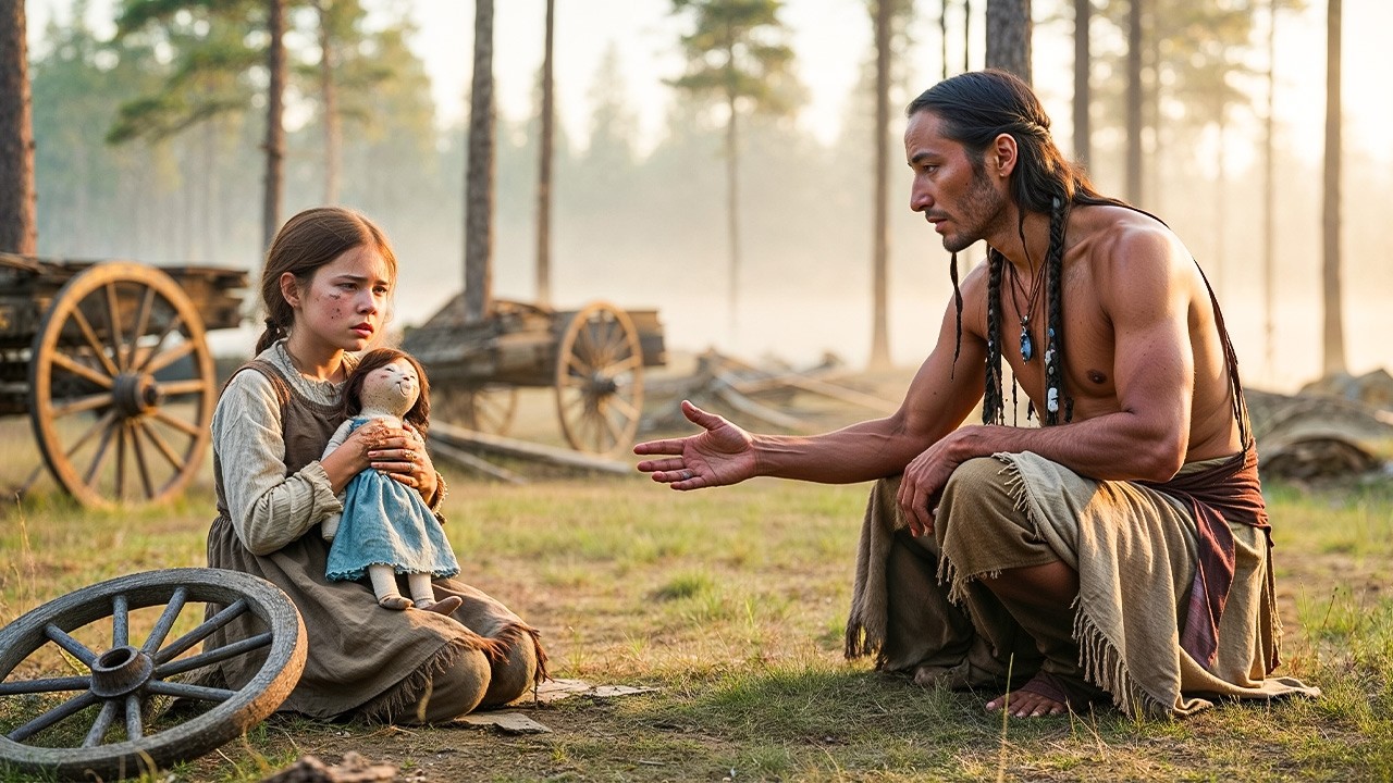 The Lone Child Survivor of a Wagon Massacre Is Found by a Cheyenne Warrior Who Lost His Family