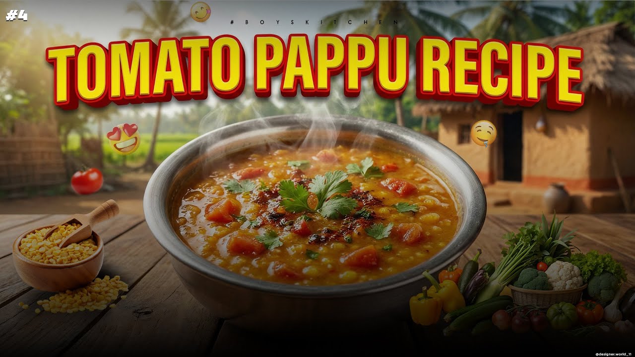 Tomato Pappu Recipe | టొమాటో పప్పు రెసిపీ | Boyskitchen | #food #cooking #recipe  #tomatopappu