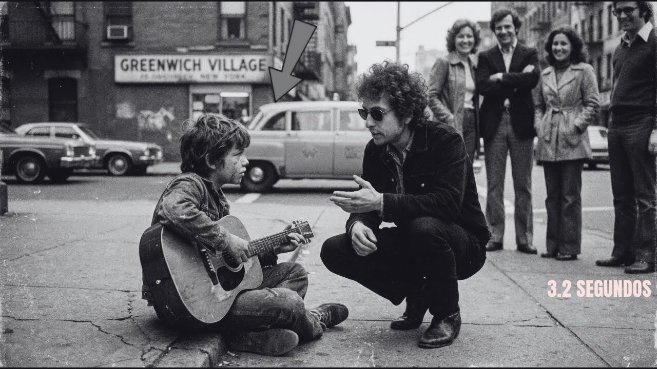 Niño de la calle tocando la canción de Dylan con la guitarra rota: Dylan dejó de caminar e hizo ESTO