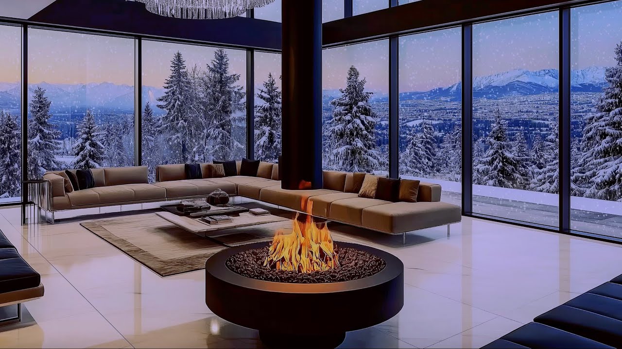 SOFT WINTER JAZZ • Fireplace Glow for Deep Relax