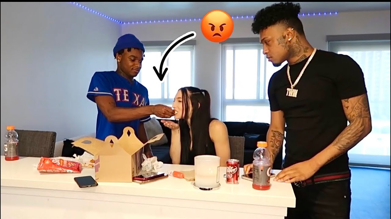 LETTING HIS FRIEND FEED ME INFRONT OF HIM *BAD IDEA*
