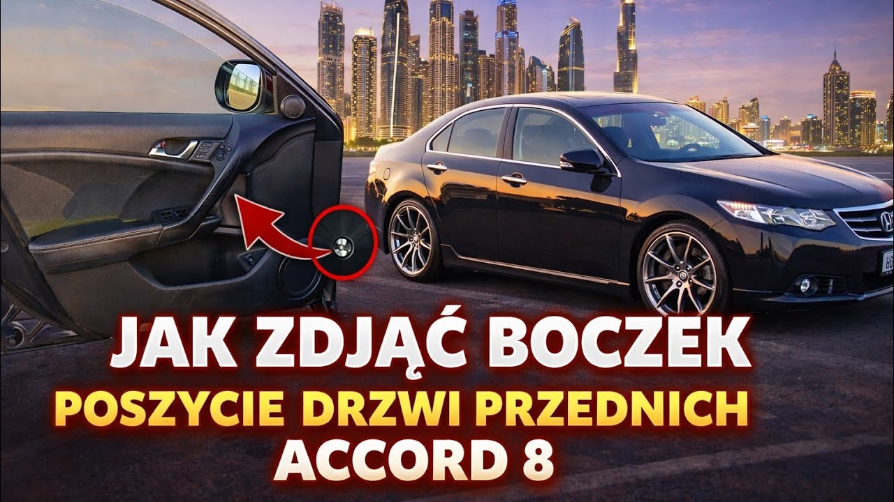 Demontaż boczka drzwi przednich Honda Accord 8 lift