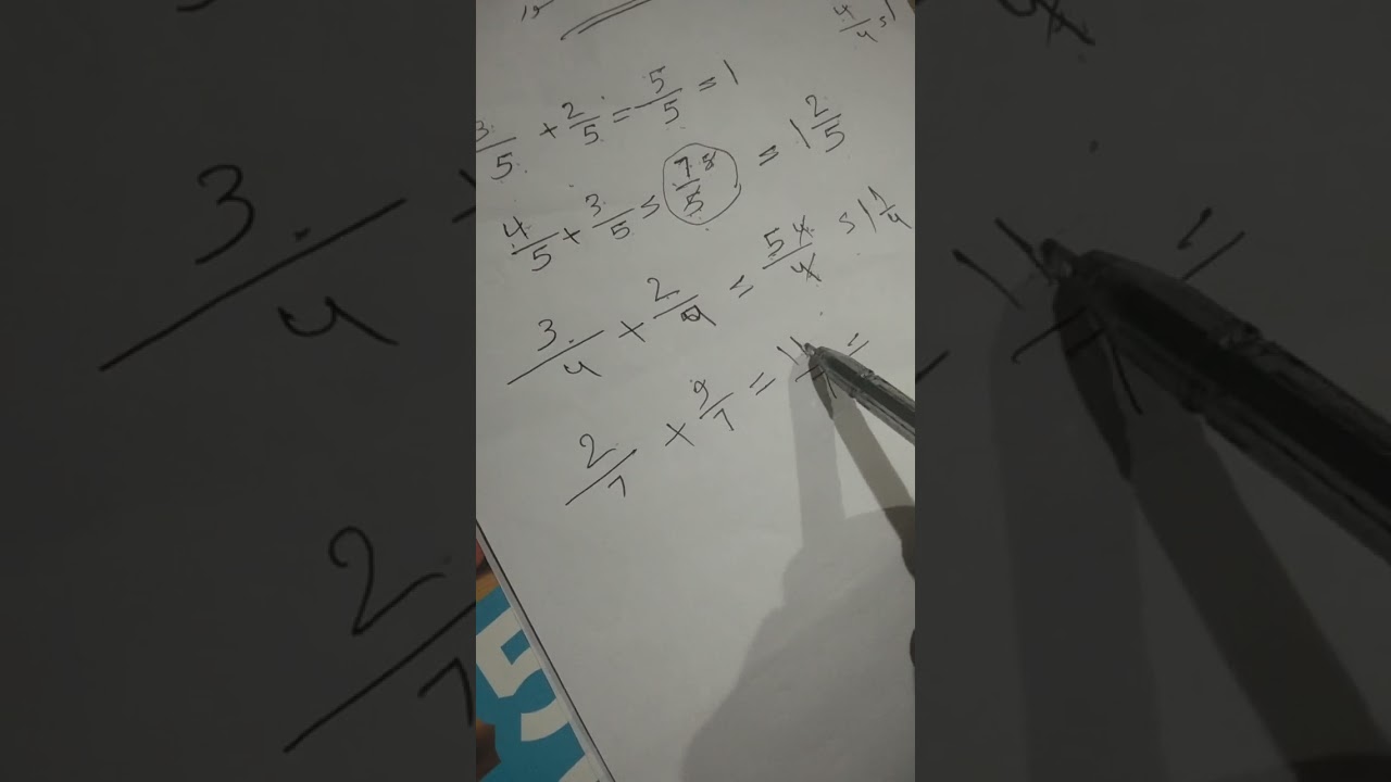 جمع الكسور للصف الرابع 