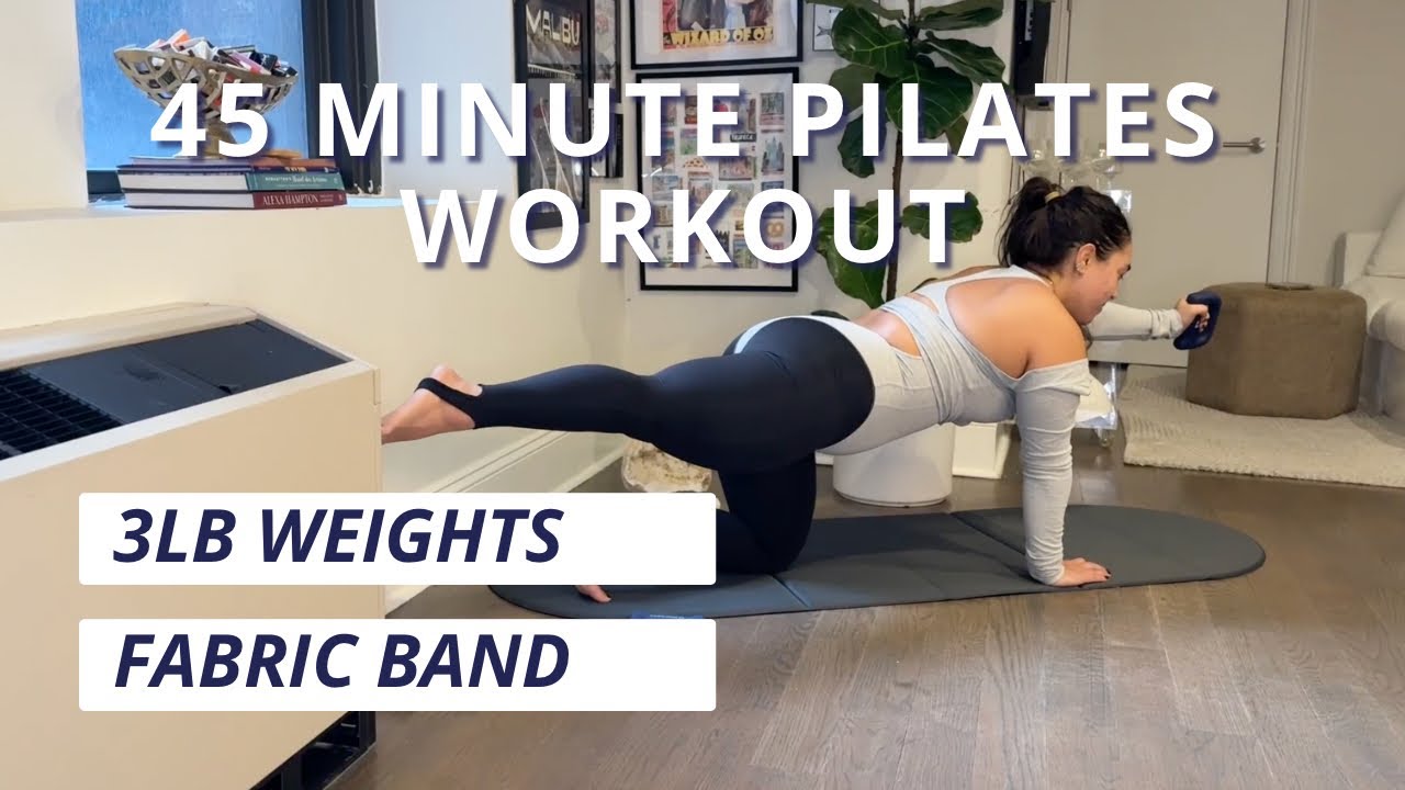 45 Minute Pilates Inspired Class | Resistance Band & 3lb Weights