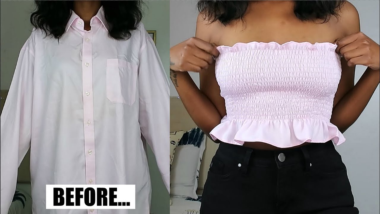 How To Make A Smocked Tube Top | DIY Men's Shirt Refashion