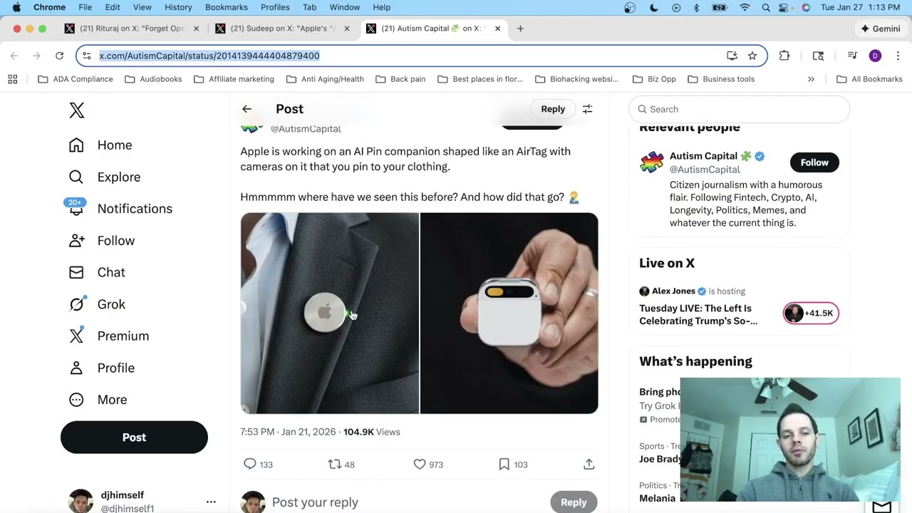 apple working on a wearable ai pin?
