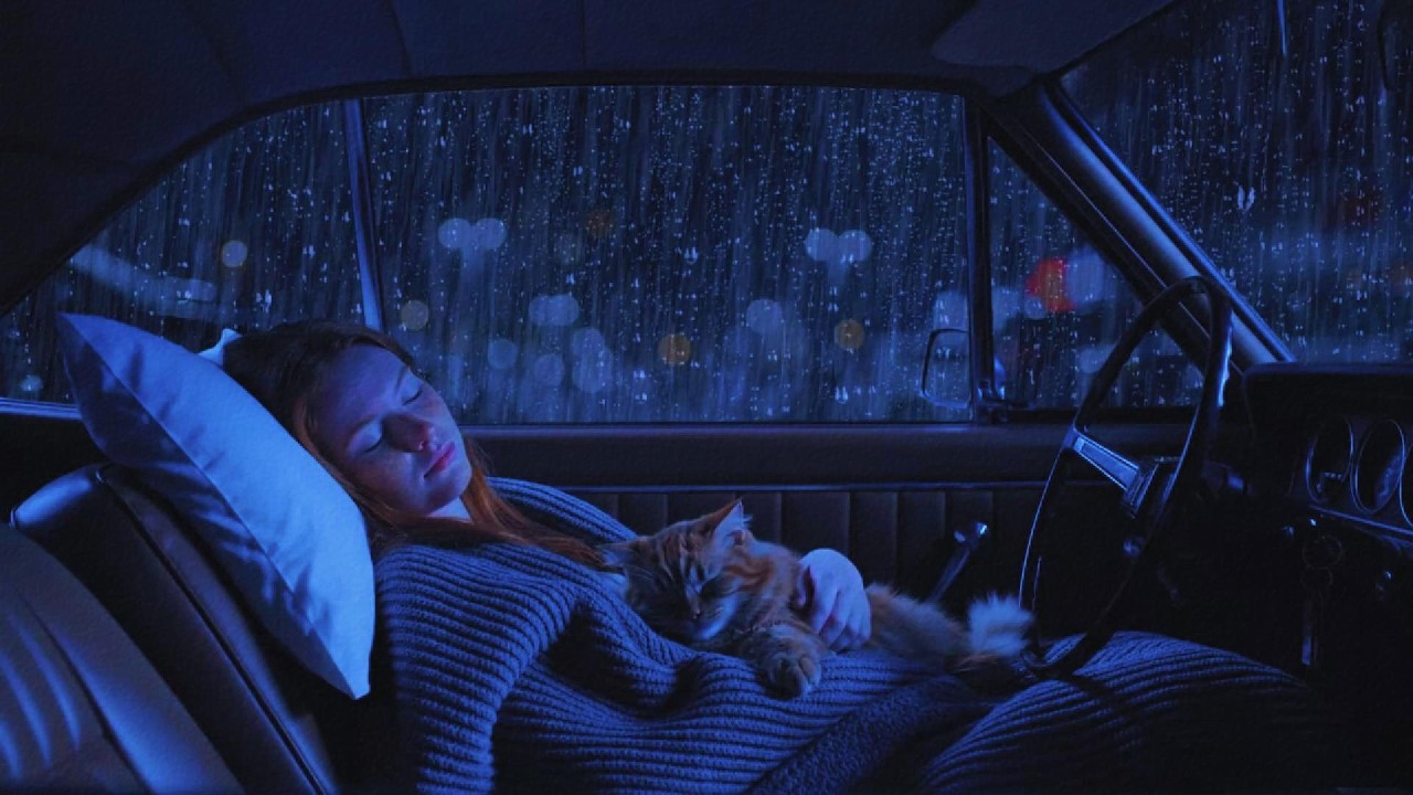 🌙 Soothing Thunder & Heavy Rain Inside Vintage Car for Deep Sleep in Minutes 😌