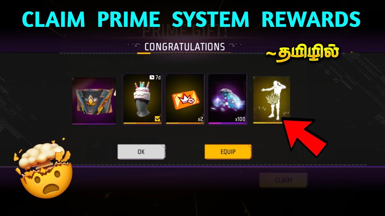 😍 How to Claim Prime System Rewards in Freefire?😲 கண்டிப்பா பாருங்க ! ff prime system in Tamil