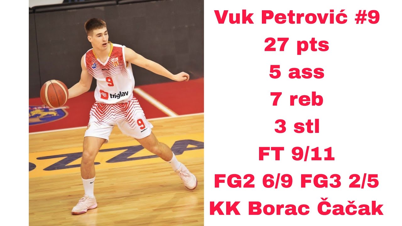 Vuk Petrović #9  Triglav KLS Borac Čačak vs KK Dinamo Pančevo 74:63