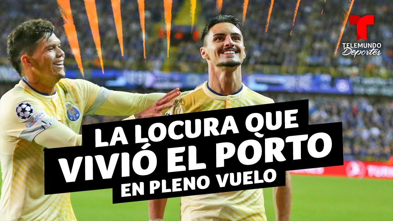 &iexcl;Locura en las alturas! Porto festeja su pase a octavos abordo de un avi&oacute;n | Telemundo Deportes