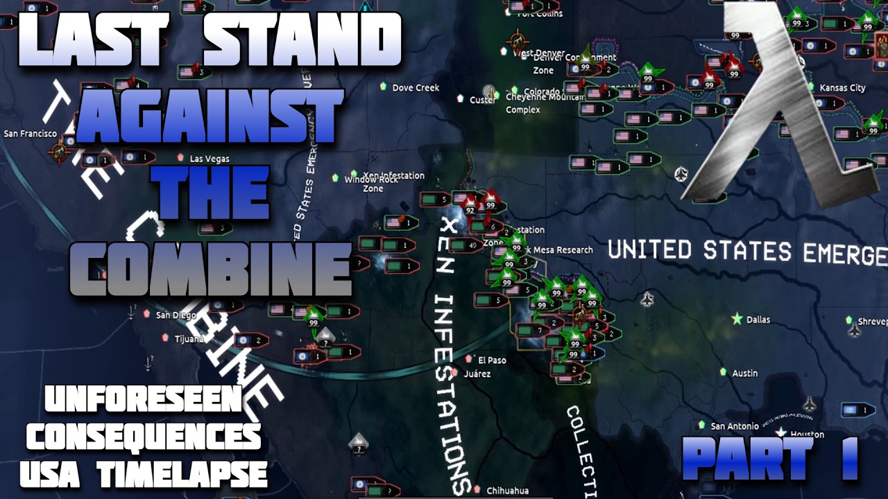 Last Stand Against The Combine - Hearts Of Iron 4: Unforeseen Consequences USA Timelapse (Part 1)