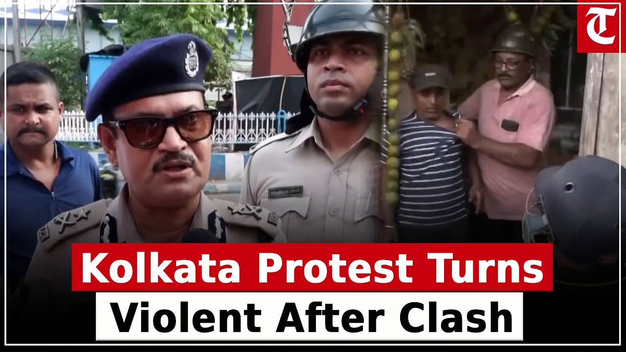 Kolkata Clash: Police Flag March After Stone Pelting Incident at Park Street Protest
