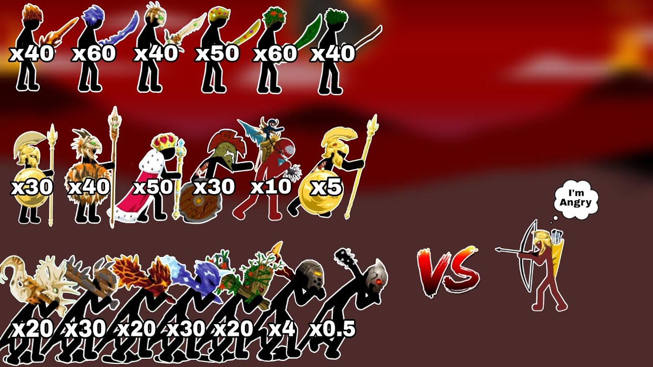 All Stick Figure Vs Mini Golden Archer - Stick War Legacy 