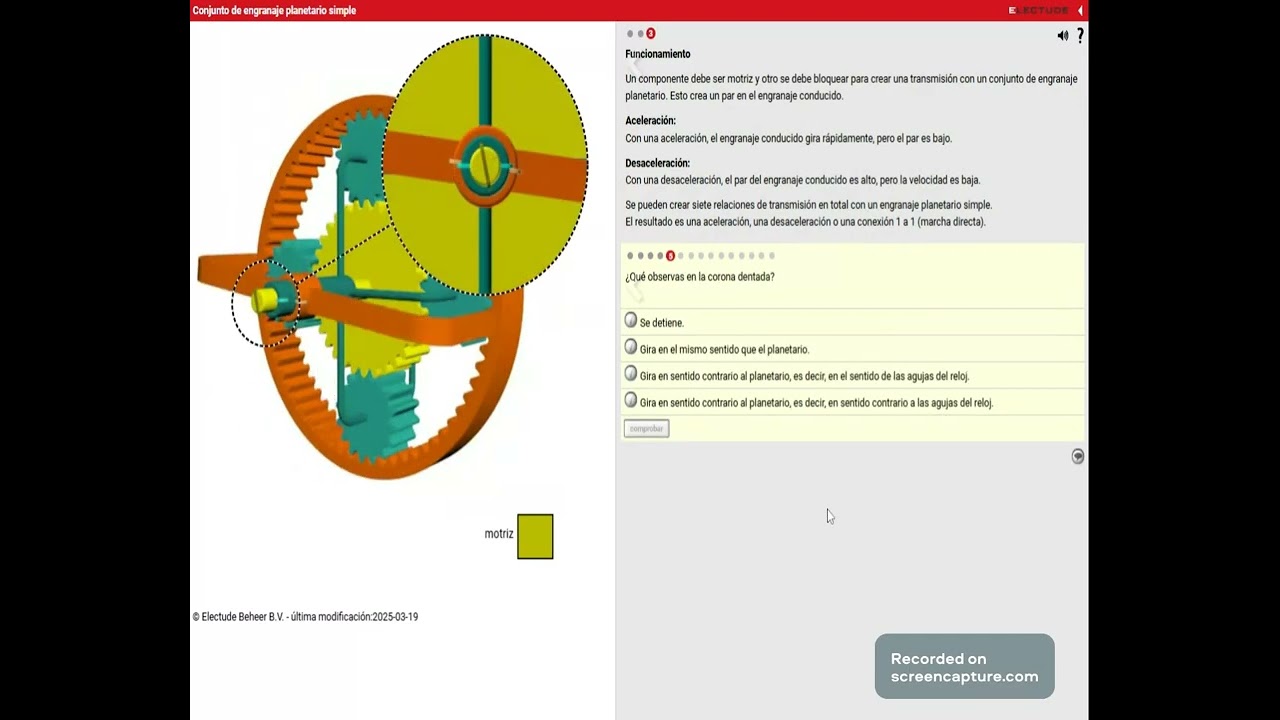 Eelectude - Conjunto de engranaje planetario simple
