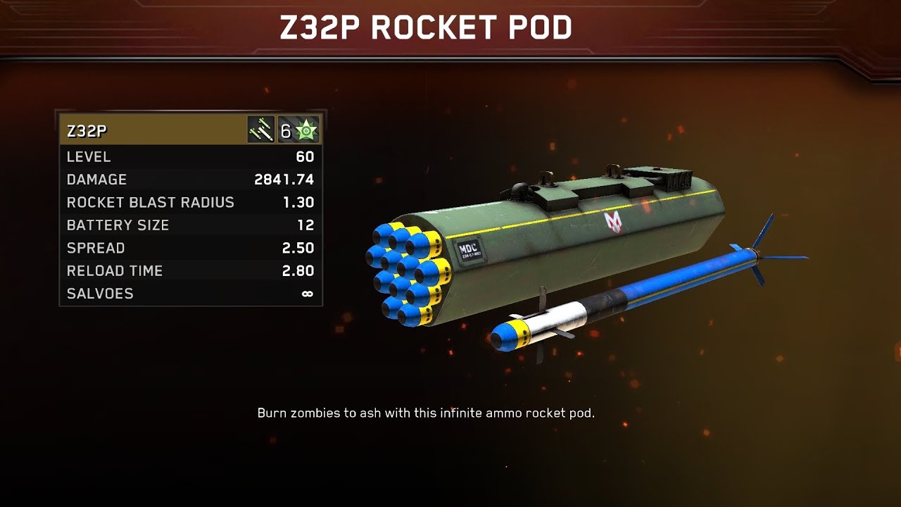 Legendary Z32P Rocket Pod Level 60 #zombiegunshipsurvival Review