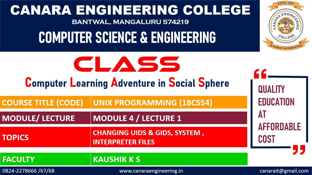 VTU ATC (18CS56) UNIX PROGRAMMING [Process Control](M4 L1)