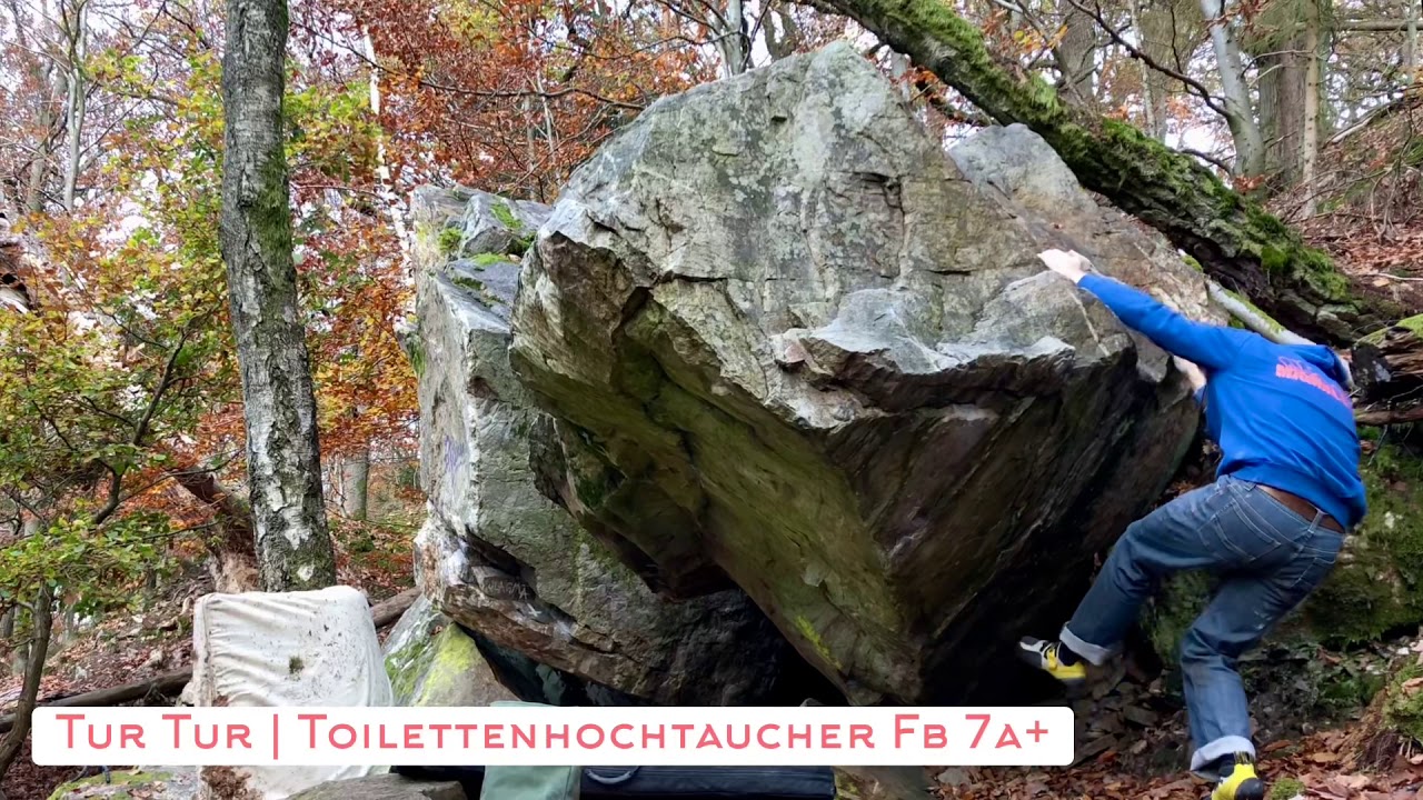 Bouldern im Taunus - Tur Tur, Toilettenhochtaucher Fb 7a+