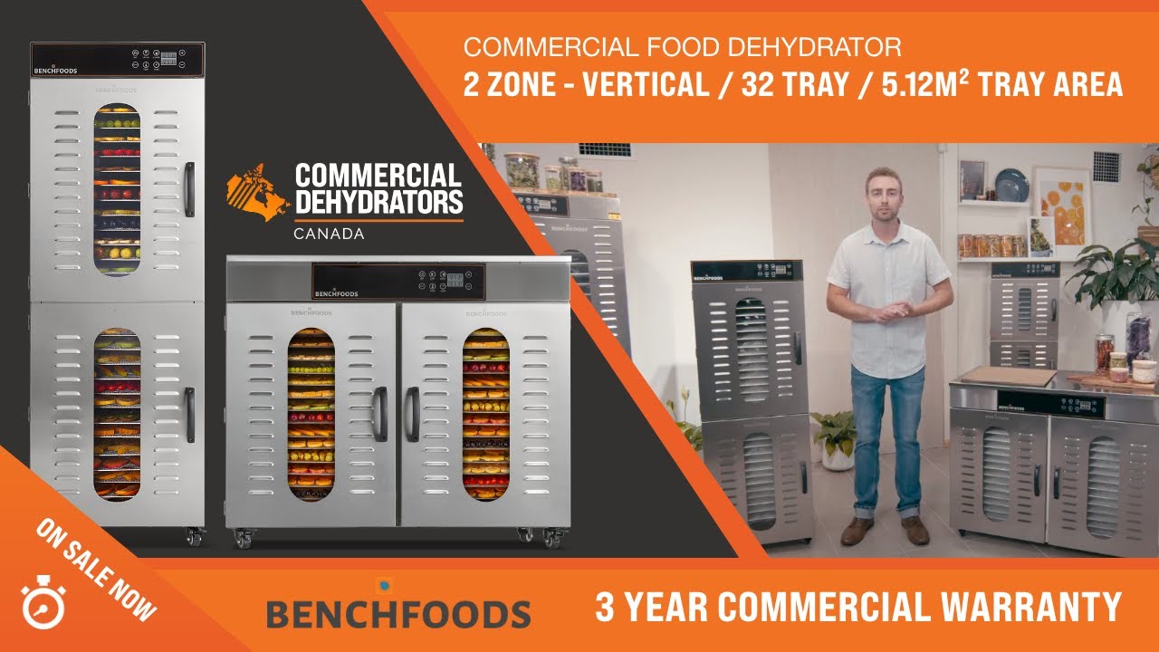 COMMERCIAL DEHYDRATOR - 2 Zone - Vertical / 32 Tray / 5.12m² Tray Area