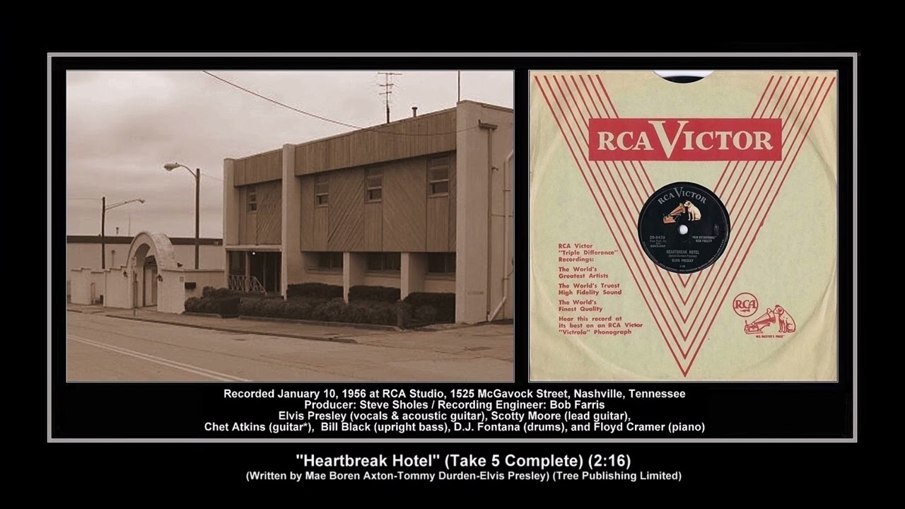 *(1956) RCA ''Heartbreak Hotel'' (Take 5 Complete) Elvis Presley
