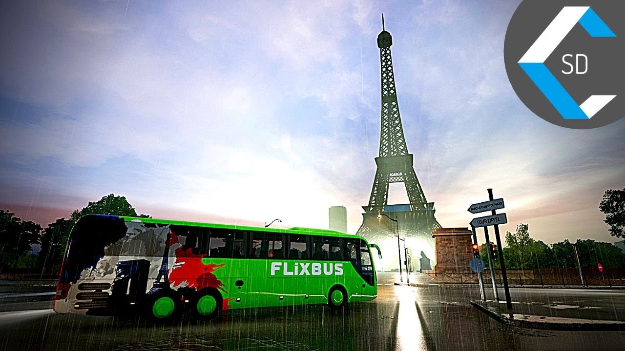 FERNBUS COACH SIMULATOR [France DLC] | Rain in Paris | Gameplay No Commentary | 1440p 60fps