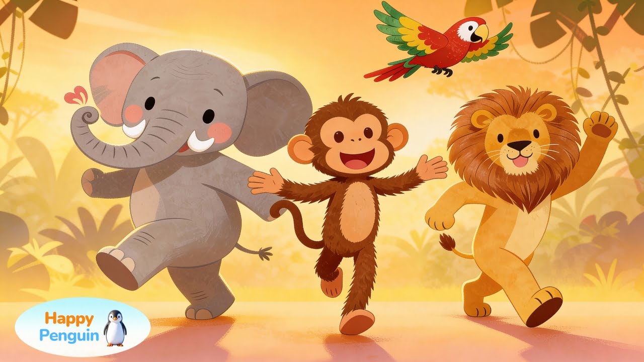 Jungle Parade - Animal Song | Kids Songs & Nursery Rhymes | Happy Penguin