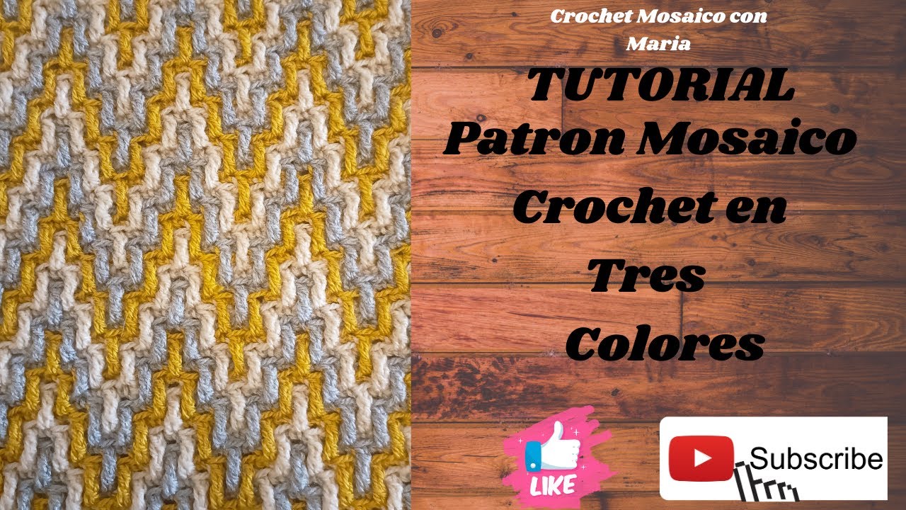 Patrón Mosaico Crochet a 3Colores