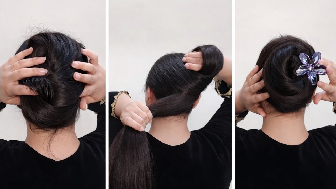  Elegant Sleek Bun Hairstyle | Butterfly Clip Bun for Long Hair | Easy Everyday Hair Style
