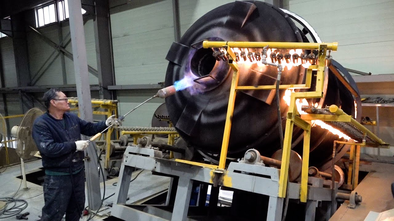 Процесс изготовления резервуара для воды. Корейский завод по производству резервуаров для хранения