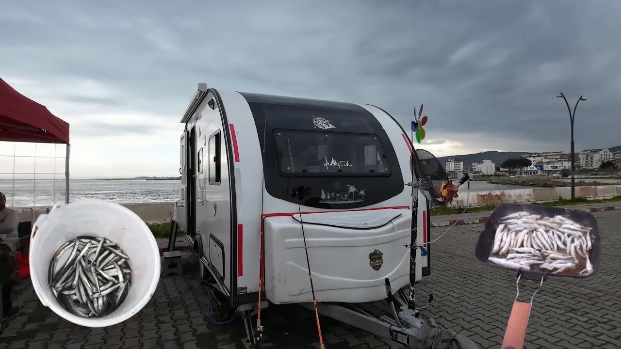Bayram tatilinde karavan ve balık keyfi