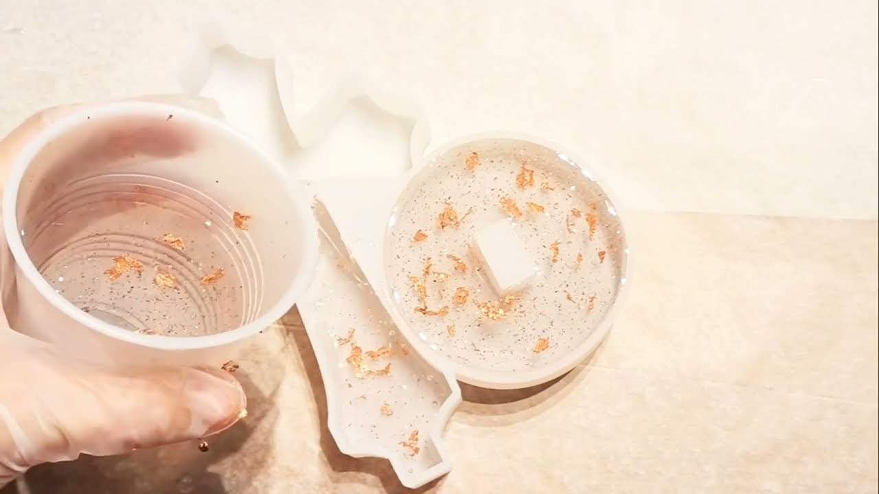 Beautiful Rose Gold Glitter Resin Cross