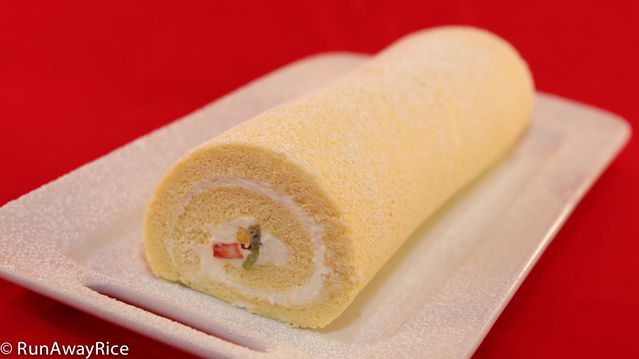 Roll Cake / Swiss Roll / Log Cake (Banh Bong Lan Cuon)