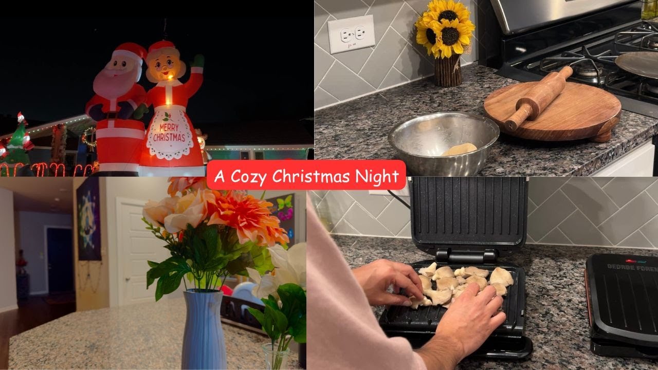Cozy Silent Vlog | Christmas Lights, Home Cooking & Winter Evening