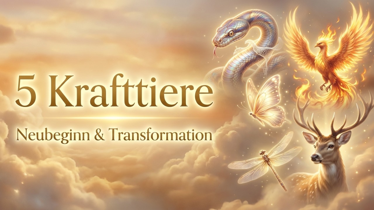 5 Krafttiere f&uuml;r Neubeginn & Transformation | Ph&ouml;nix, Schlange, Schmetterling, Libelle, Hirsch