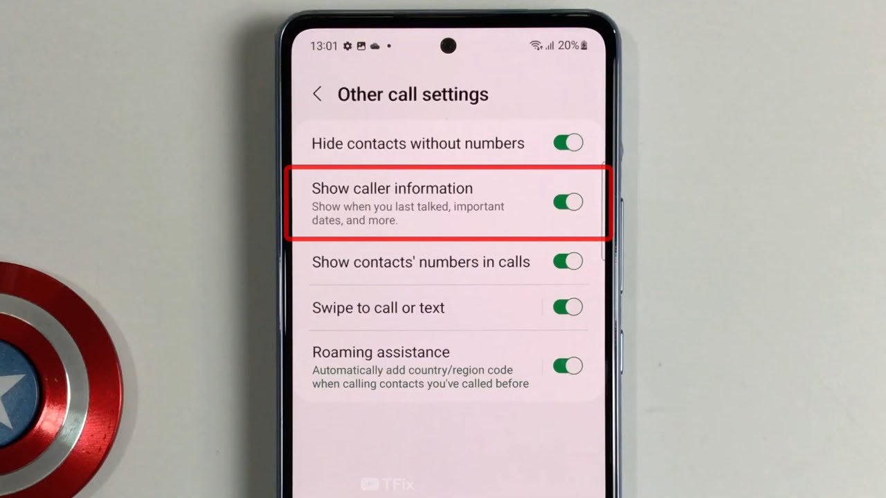 Show caller information on Samsung A53 5G Android 12