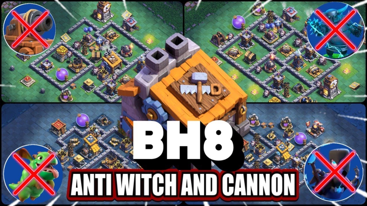 NEW TOP-10 BUILDER HALL 8 || BH8 BASE WITH LINK + REPLAY || BH8 ANTI-WITCH AND CANNON || BH8 2026