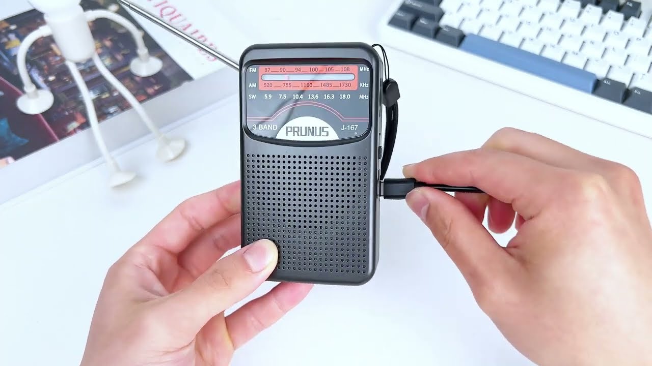 PRUNUS J-167 Pocket Radio AM FM, Digital Battery Operated,Preset, Walkman, Alarm, Timer, Lock Button