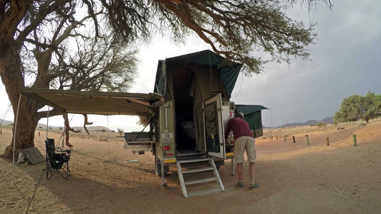 Setting up the Bushwakka Sundowner in Namib-Naukluft National Park.